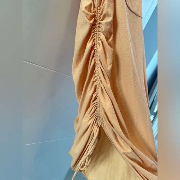 Emory Park orange peach ruched adjustable side fitted mini dress summer casual M - Picture 10 of 13